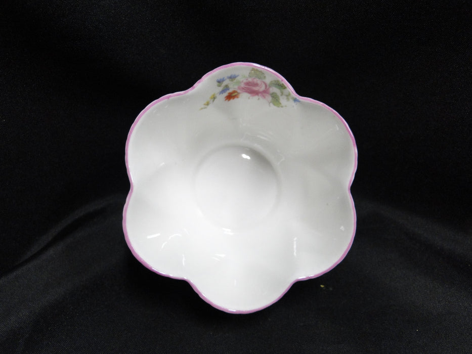 Shelley Rose & Red Daisy, Pink Trim: Open Sugar Bowl, 4 " x 2 3/8", Dainty