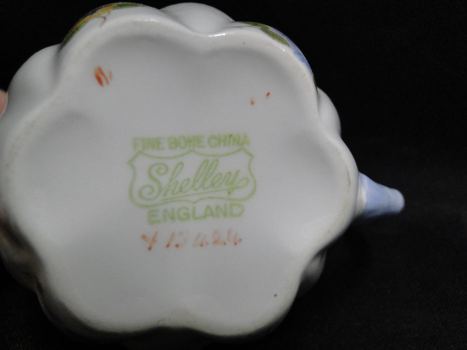 Shelley Rose, Pansy, Forget-Me_Not, Blue Trim: Mini Creamer, 2 3/4", Dainty