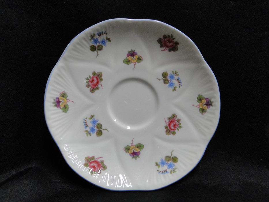Shelley Rose, Pansy, Forget-Me_Not, Blue Trim: Cup & Saucer Set, 2 3/8", Dainty