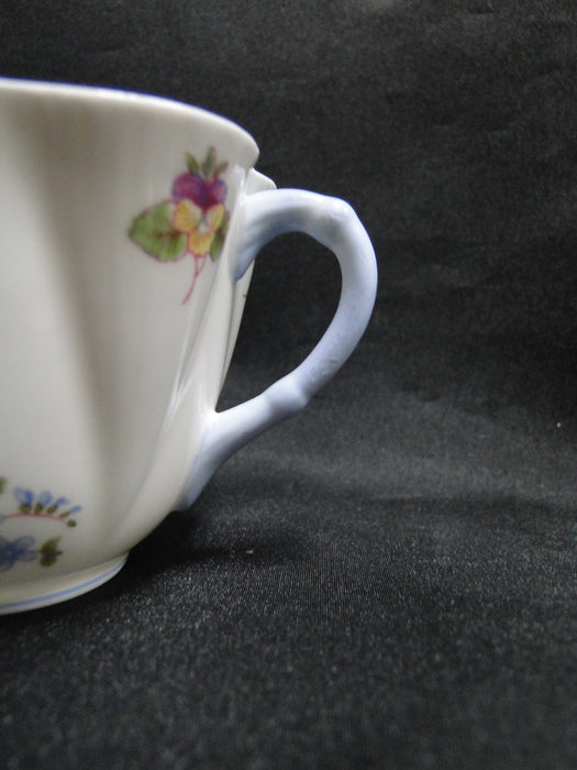 Shelley Rose, Pansy, Forget-Me_Not, Blue Trim: Cup & Saucer Set, 2 3/8", Dainty