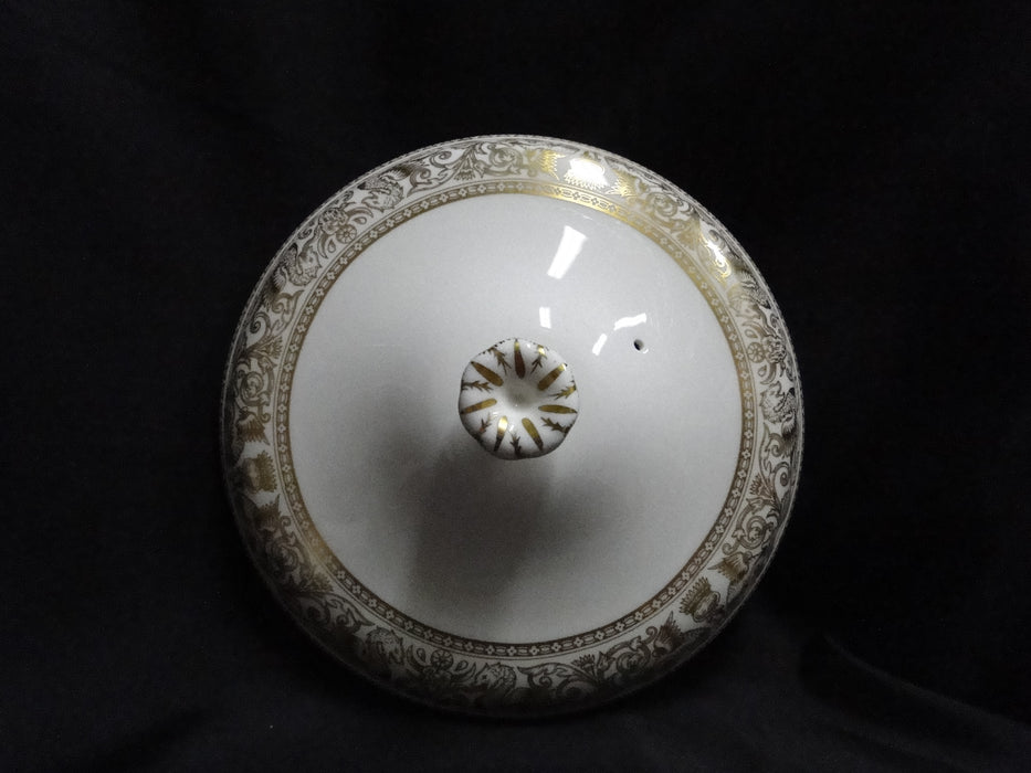 Wedgwood Gold Florentine, Dragons on White: Round Serving Bowl w/ Lid