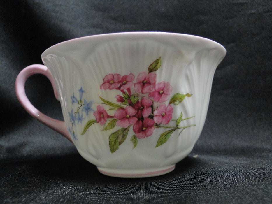 Shelley Stocks, Pink Flowers & Trim: Cup & Saucer Set, 2 3/8", Oleander