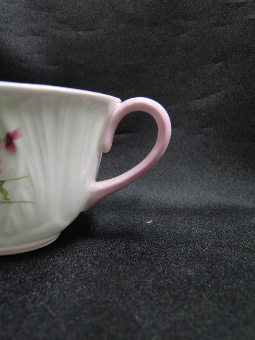 Shelley Stocks, Pink Flowers & Trim: Cup & Saucer Set, 2 3/8", Oleander