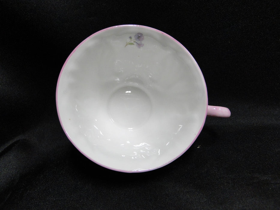 Shelley Stocks, Pink Flowers & Trim: Cup & Saucer Set, 2 3/8", Oleander