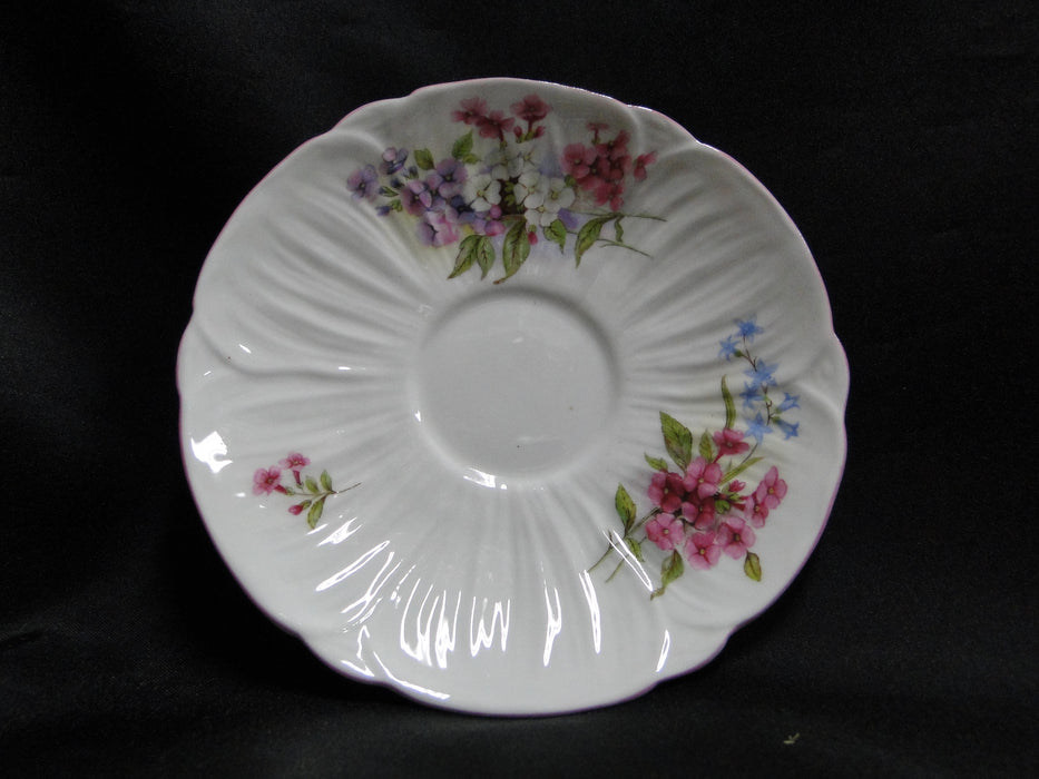 Shelley Stocks, Pink Flowers & Trim: Cup & Saucer Set, 2 3/8", Oleander