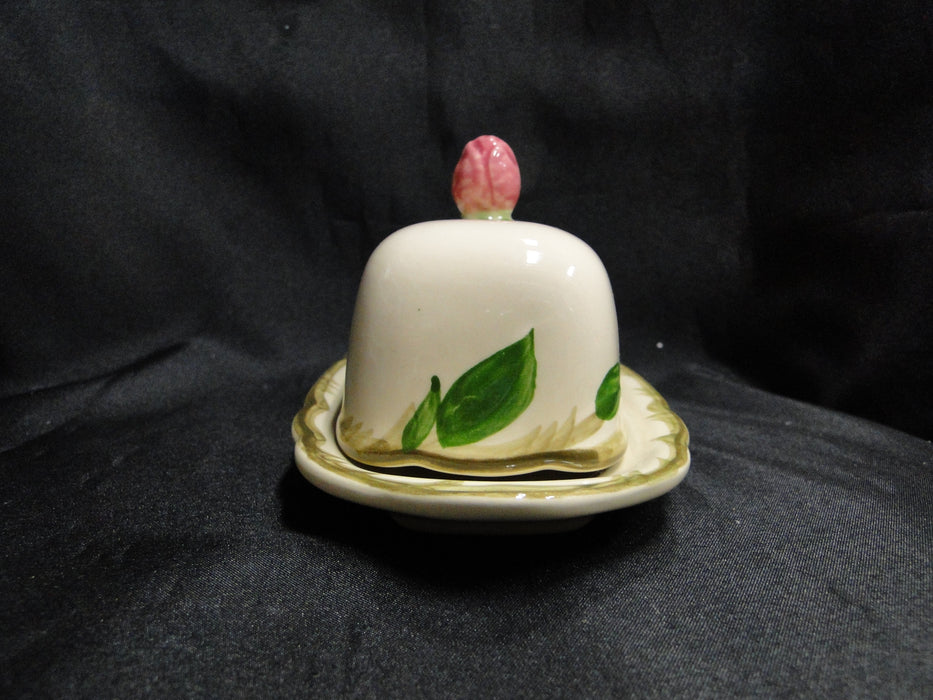 Franciscan Desert Rose, USA: Covered Butter Dish w/ Lid & Rose Handle