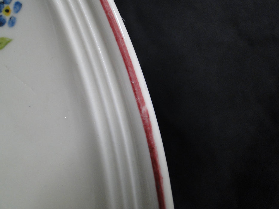 Villeroy & Boch Petite Fleur, Small Flowers, Red Trim: Round Platter, 12 1/2"