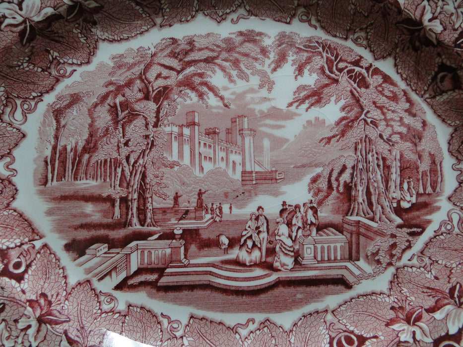 Mason's Vista Pink, Transferware: Oval Platter, 15 3/8", Gadroon, Crazing