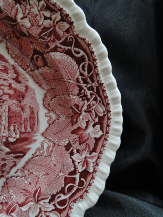 Mason's Vista Pink, Transferware: Oval Platter, 15 3/8", Gadroon, Crazing