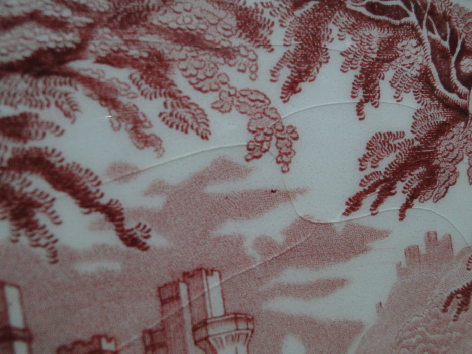 Mason's Vista Pink, Transferware: Oval Platter, 15 3/8", Gadroon, Crazing