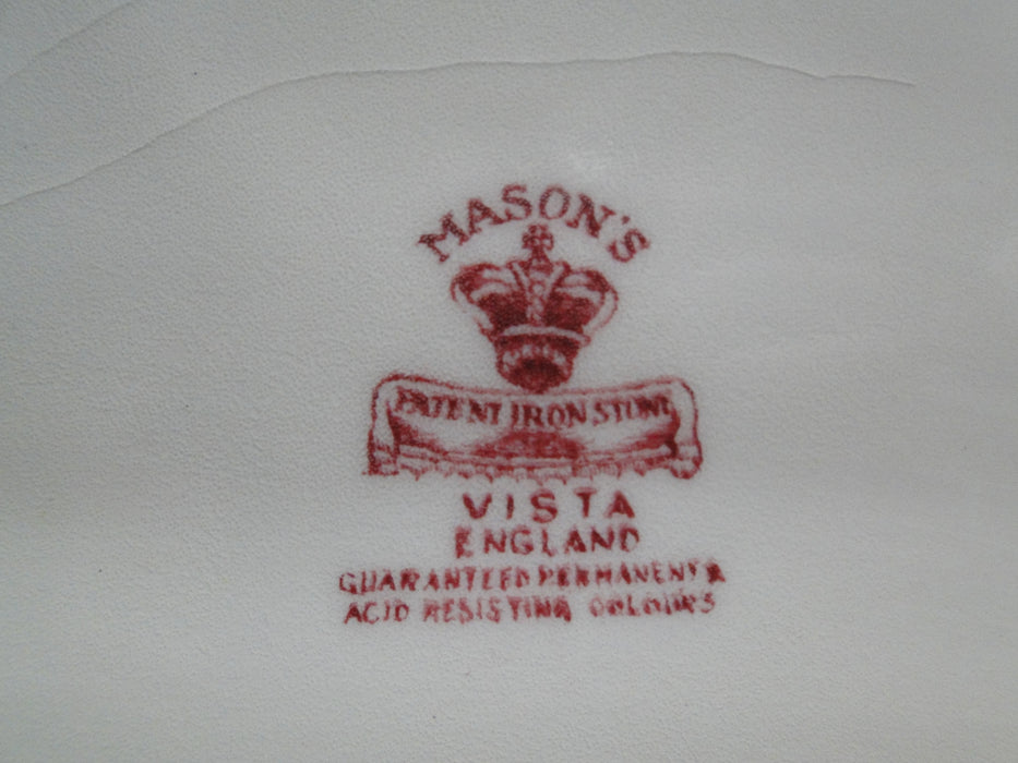 Mason's Vista Pink, Transferware: Oval Platter, 15 3/8", Gadroon, Crazing