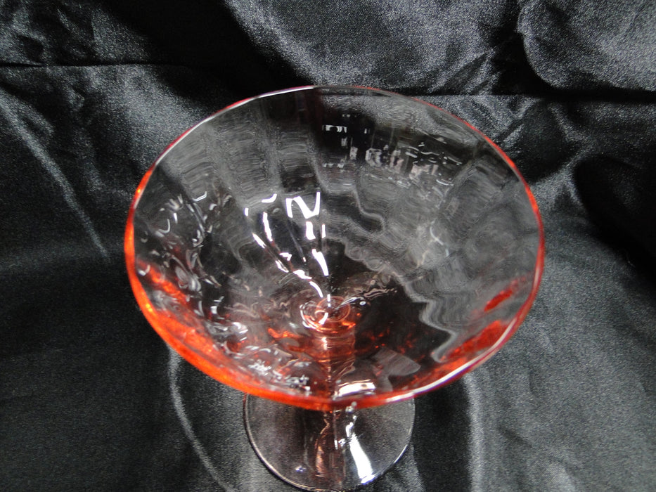 Pink Glass w/ Twisted Stem, Optic: Champagne / Sherbet (s), 4 3/4" -- CR#019