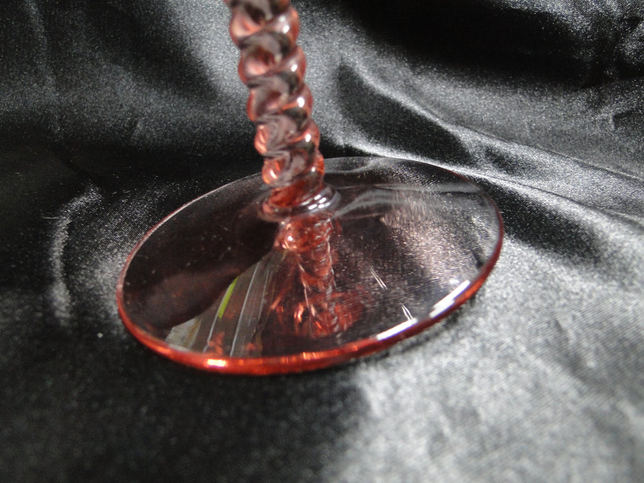 Pink Glass w/ Twisted Stem, Optic: Champagne / Sherbet (s), 4 3/4" -- CR#019