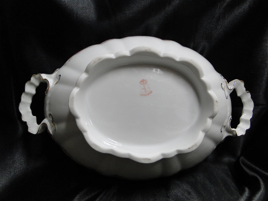 Zeh, Scherzer & Co 508, Pink Rose Garland: Oval Tureen & Lid, 13 1/2"