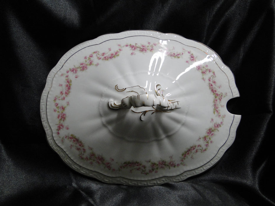 Zeh, Scherzer & Co 508, Pink Rose Garland: Oval Tureen & Lid, 13 1/2"