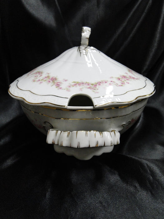 Zeh, Scherzer & Co 508, Pink Rose Garland: Oval Tureen & Lid, 13 1/2"