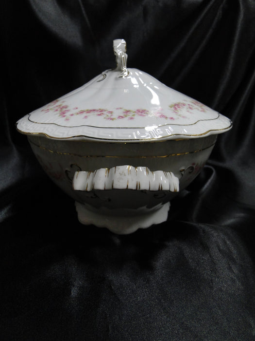 Zeh, Scherzer & Co 508, Pink Rose Garland: Oval Tureen & Lid, 13 1/2"