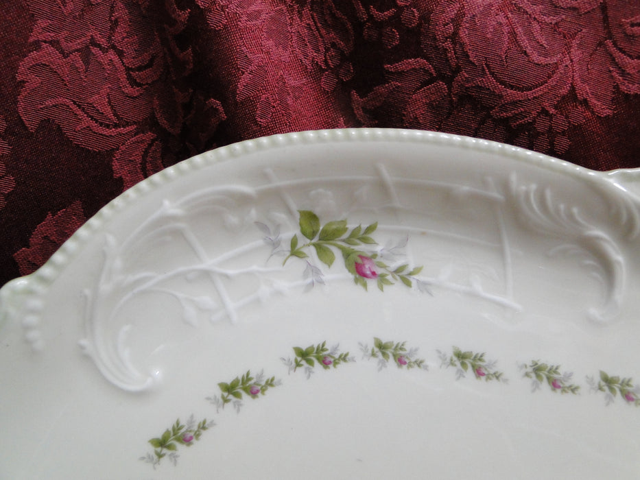 Rosenthal Sanssouci Rose Ivory, Pink Roses: Oval Serving Platter, 15 1/4"