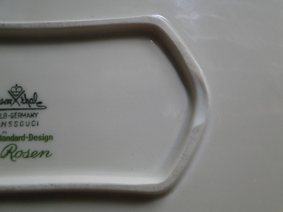 Rosenthal Sanssouci Rose Ivory, Pink Roses: Oval Serving Platter, 15 1/4"