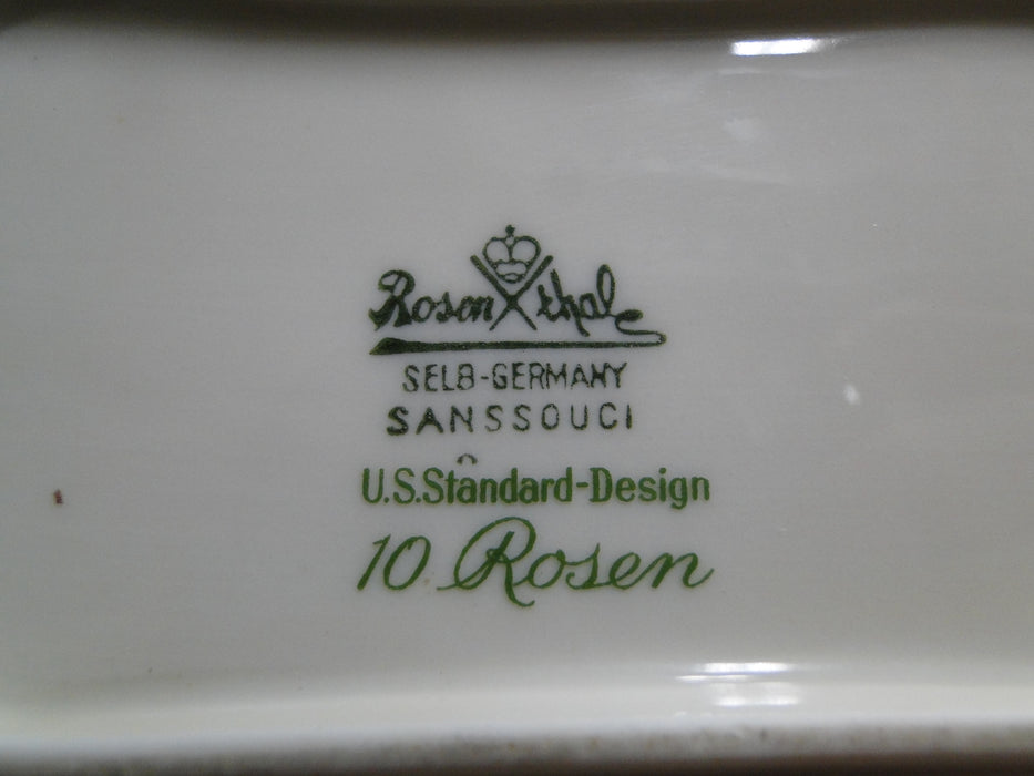 Rosenthal Sanssouci Rose Ivory, Pink Roses: Oval Serving Platter, 15 1/4"
