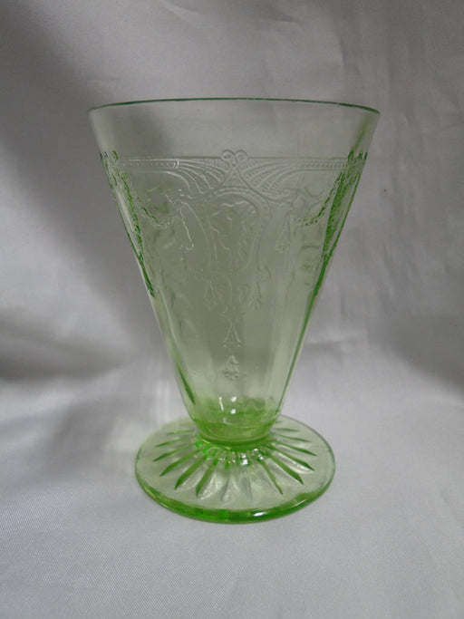 Anchor Hocking Cameo Green, Ballerina, Vaseline: Footed Tumbler, 4 3/4", As Is