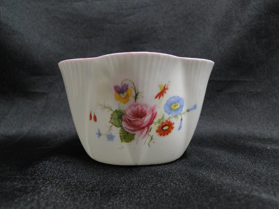 Shelley Rose & Red Daisy, Pink Trim: Mini Open Sugar Bowl, 3 1/2", Dainty
