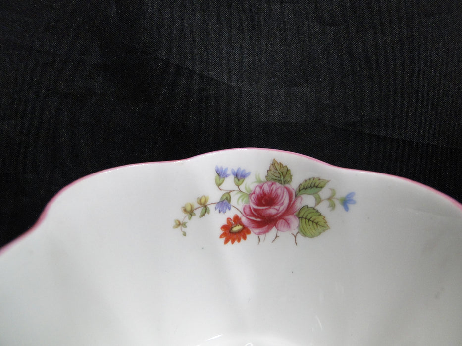Shelley Rose & Red Daisy, Pink Trim: Mini Open Sugar Bowl, 3 1/2", Dainty