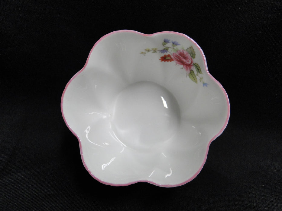 Shelley Rose & Red Daisy, Pink Trim: Mini Open Sugar Bowl, 3 1/2", Dainty