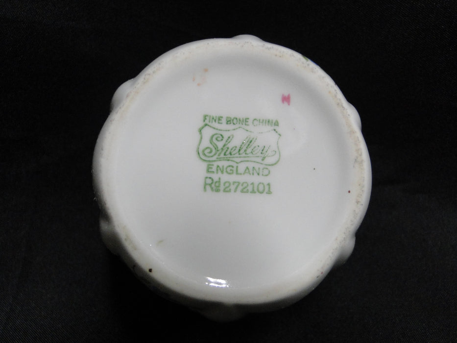 Shelley Rose & Red Daisy, Pink Trim: Mini Open Sugar Bowl, 3 1/2", Dainty