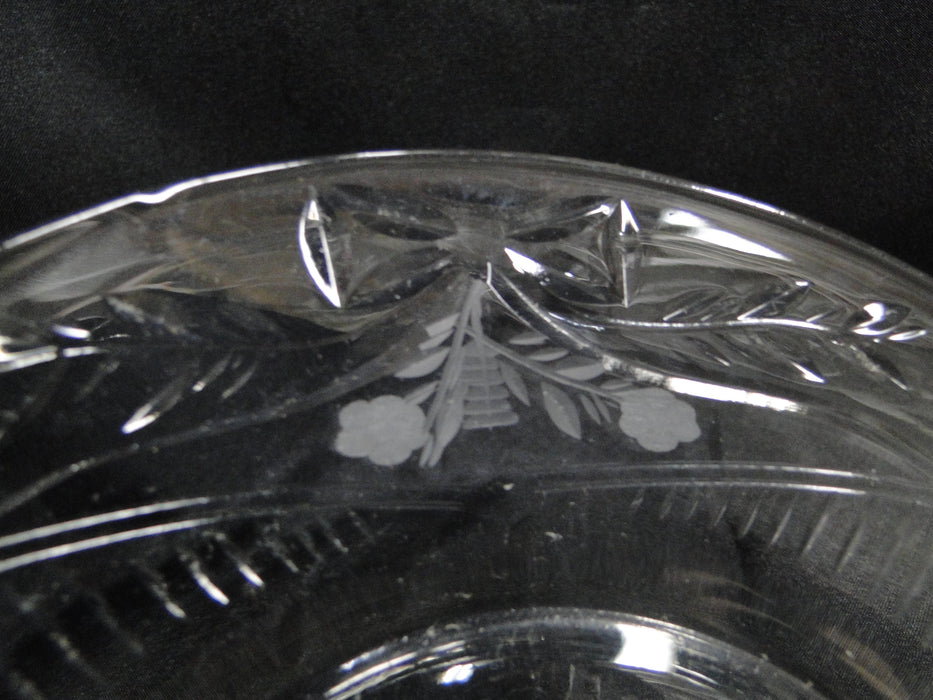 Clear Glass w/ Cut Leaves & Bows, Gray Cut Flowers: Salad Plate (s), 8", CR#119