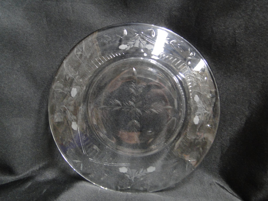 Clear Glass w/ Cut Leaves & Bows, Gray Cut Flowers: Salad Plate (s), 8", CR#119