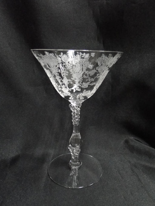 Cambridge Rose Point Clear 3121: Champagne / Sherbet (s), 6 3/8" Tall
