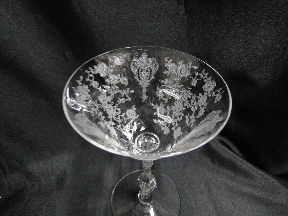 Cambridge Rose Point Clear 3121: Champagne / Sherbet (s), 6 3/8" Tall
