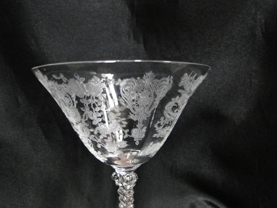 Cambridge Rose Point Clear 3121: Champagne / Sherbet (s), 6 3/8" Tall