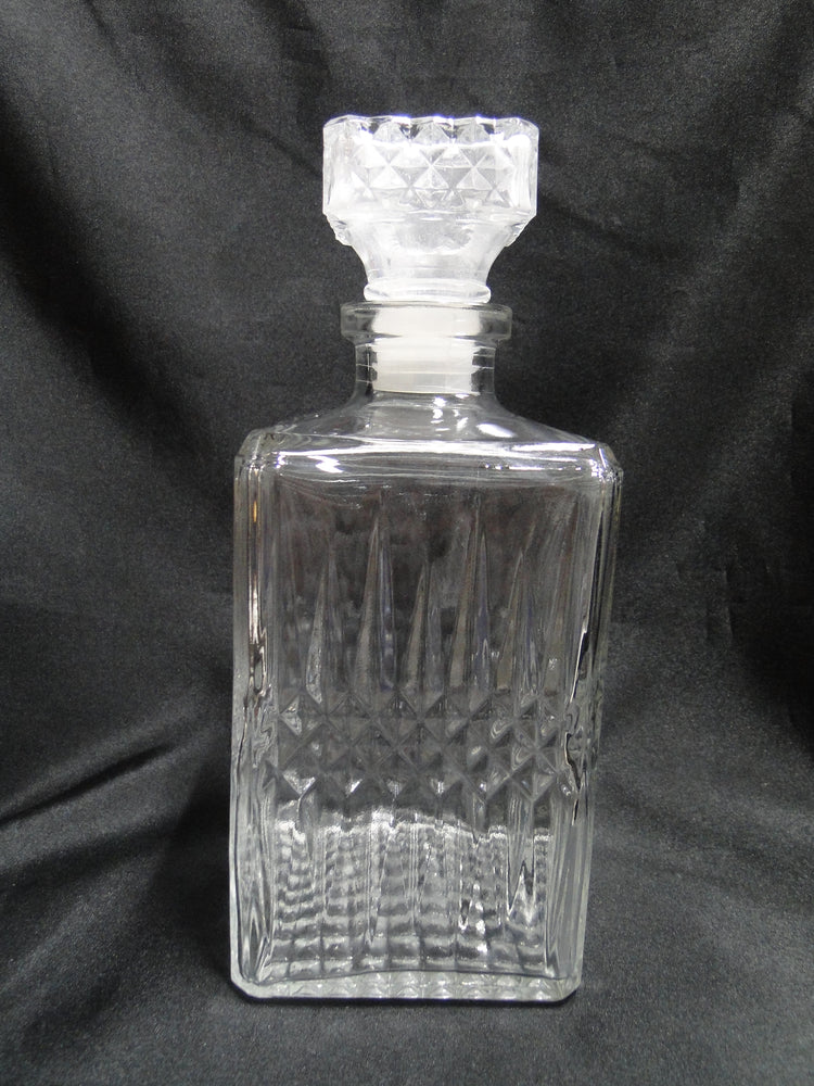 Cristal d'Arques Diamant: Square Decanter & Stopper, 9" Tall