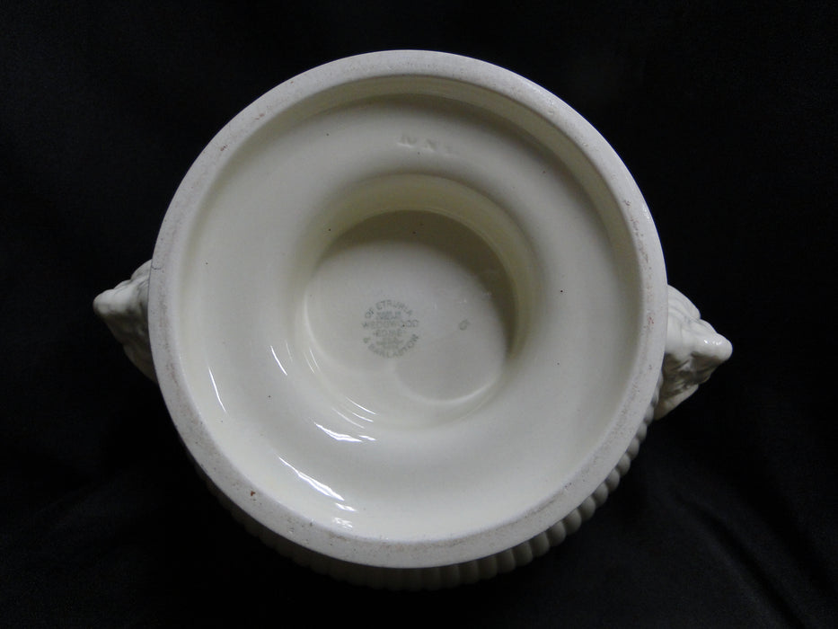 Wedgwood Edme, Ribbed Rim, Off White: Salad Serving Bowl w/ Rams, 8 1/2"