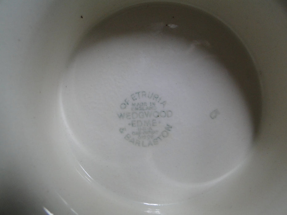 Wedgwood Edme, Ribbed Rim, Off White: Salad Serving Bowl w/ Rams, 8 1/2"