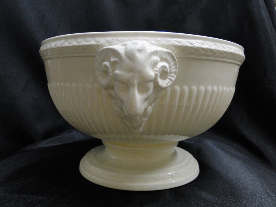 Wedgwood Edme, Ribbed Rim, Off White: Salad Serving Bowl w/ Rams, 8 1/2"
