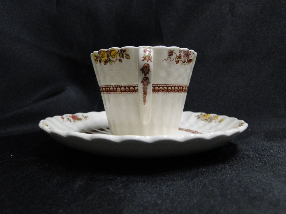 Spode Rosalie, Floral Chelsea Wicker: Demitasse Cup & Saucer Set (s), 2 1/4"