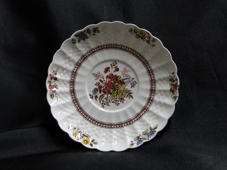 Spode Rosalie, Floral Chelsea Wicker: Demitasse Cup & Saucer Set, 2 1/4", As Is