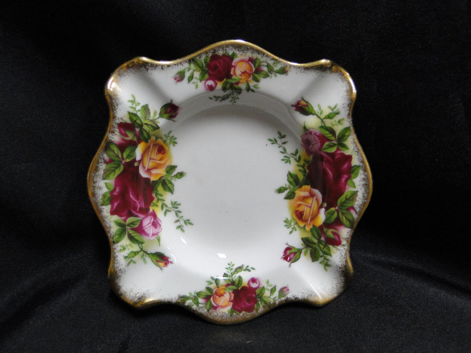 Royal Albert Old Country Roses, England: Ashtray, Square, 4-Slots, 4 3/4"