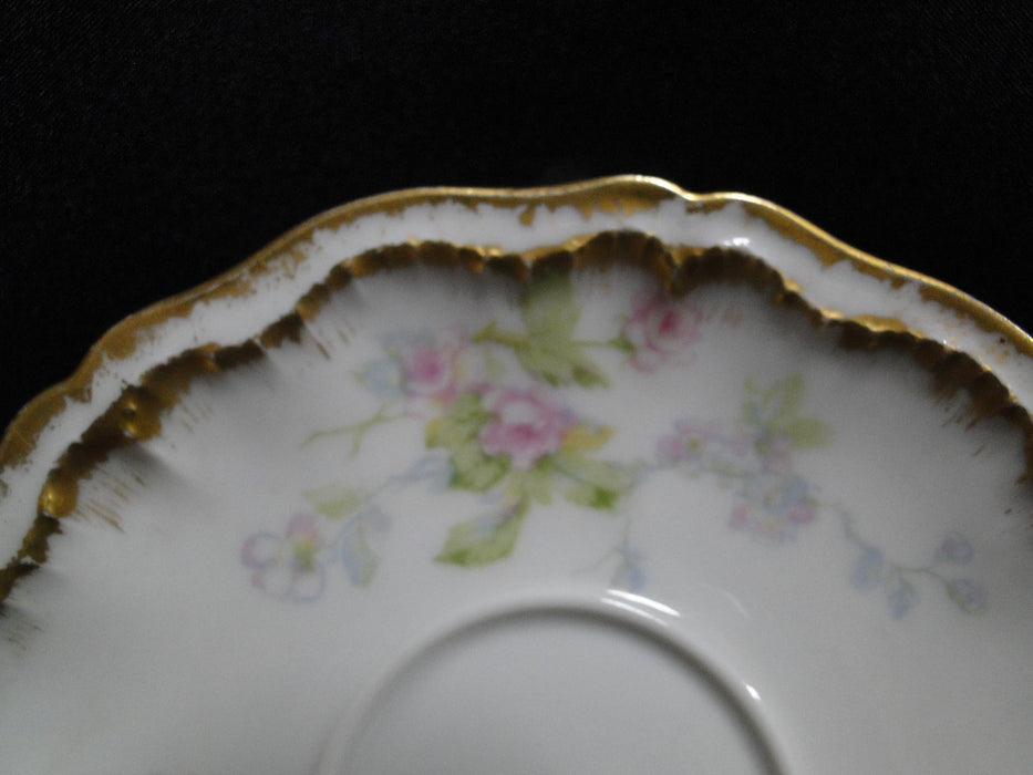 Haviland (Limoges) Pink, Double Gold Edge: 4 3/4" Saucer (s) Only, As Is