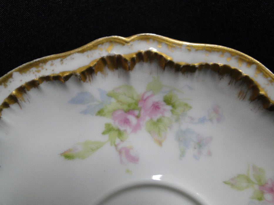 Haviland (Limoges) Pink, Double Gold Edge: 4 3/4" Saucer (s) Only, As Is