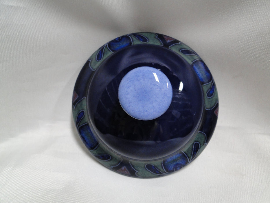 Denby-Langley Baroque, Cobalt Band w/ Flowers: Sugar Bowl & Lid, 4 3/4"