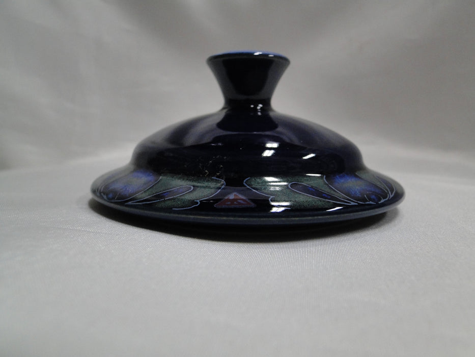 Denby-Langley Baroque, Cobalt Band w/ Flowers: Sugar Bowl & Lid, 4 3/4"