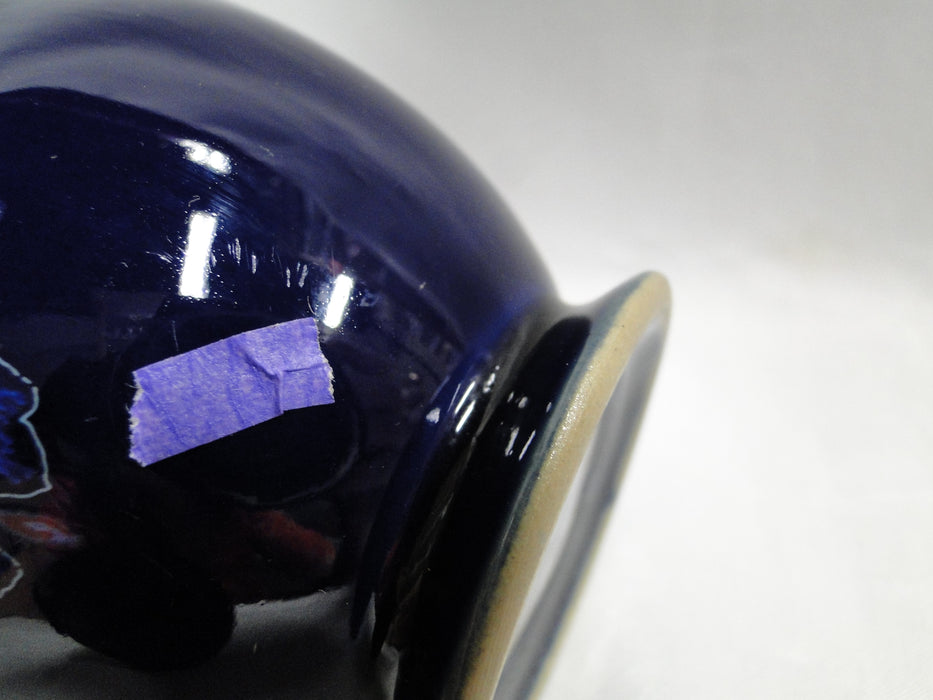 Denby-Langley Baroque, Cobalt Band w/ Flowers: Sugar Bowl & Lid, 4 3/4"