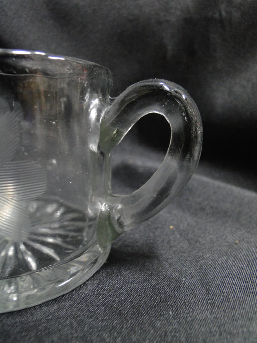 Clear w/ Gray Cut Flowers: Open Sugar Bowl & Creamer Set -- MG#163