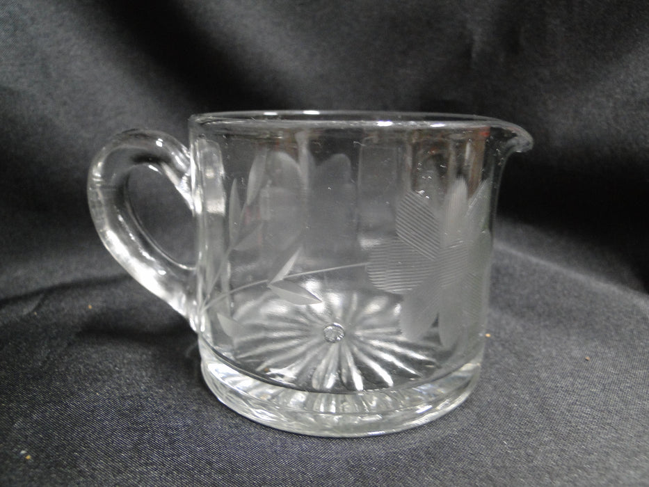 Clear w/ Gray Cut Flowers: Open Sugar Bowl & Creamer Set -- MG#163