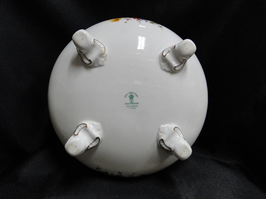 Royal Crown Derby Vine, Florals: Round Serving Bowl & Lid, As Is