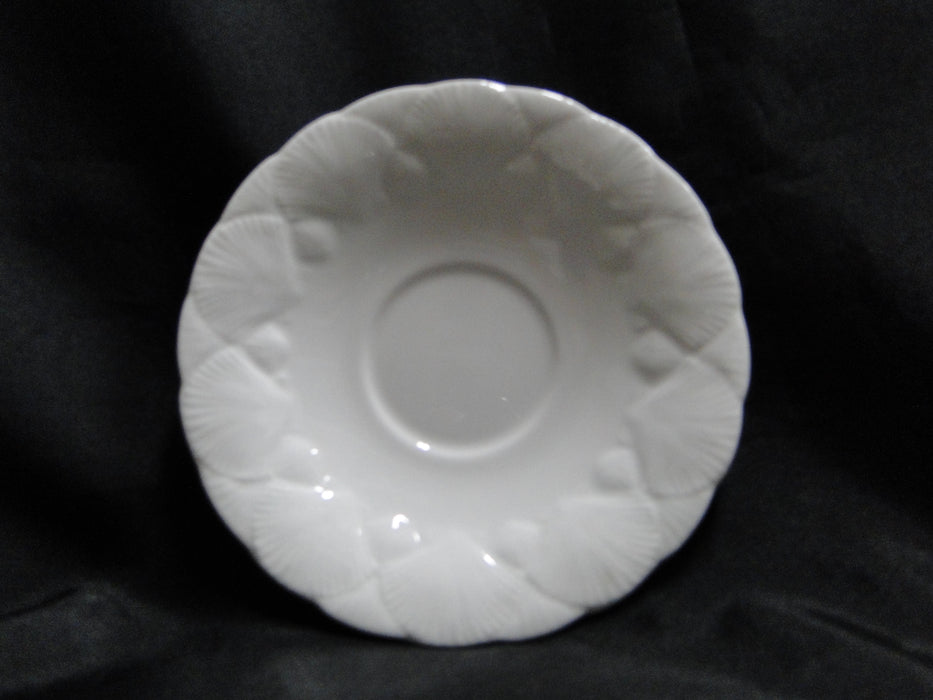 Coalport Oceanside, All White, Embossed Seashells: Cup & Saucer Set (s), 2 1/4"